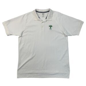 Adidas Golf Shirt Men L Large White Boom Boom Classic Climalite Performance Polo
